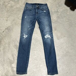 Judy Blue Skinny Fit Distressed Ripped Knee JB8263DK Dark Blue Jeans / Size 3/26